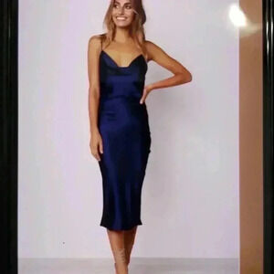 Petal & Pup Navy Asymmetrical Dress